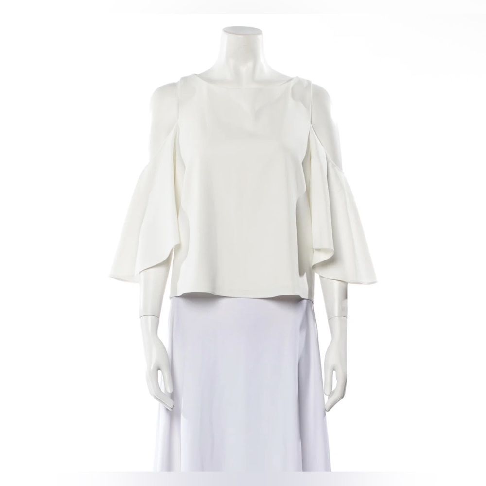 Alice + Olivia Coralee Cold-Shoulder Flutter Sleeve Top✨